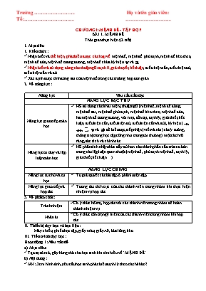 Giáo án Toán Lớp 10 (Sách Chân trời sáng tạo) - Chương trình học kì 1 - Năm học 2022-2023
